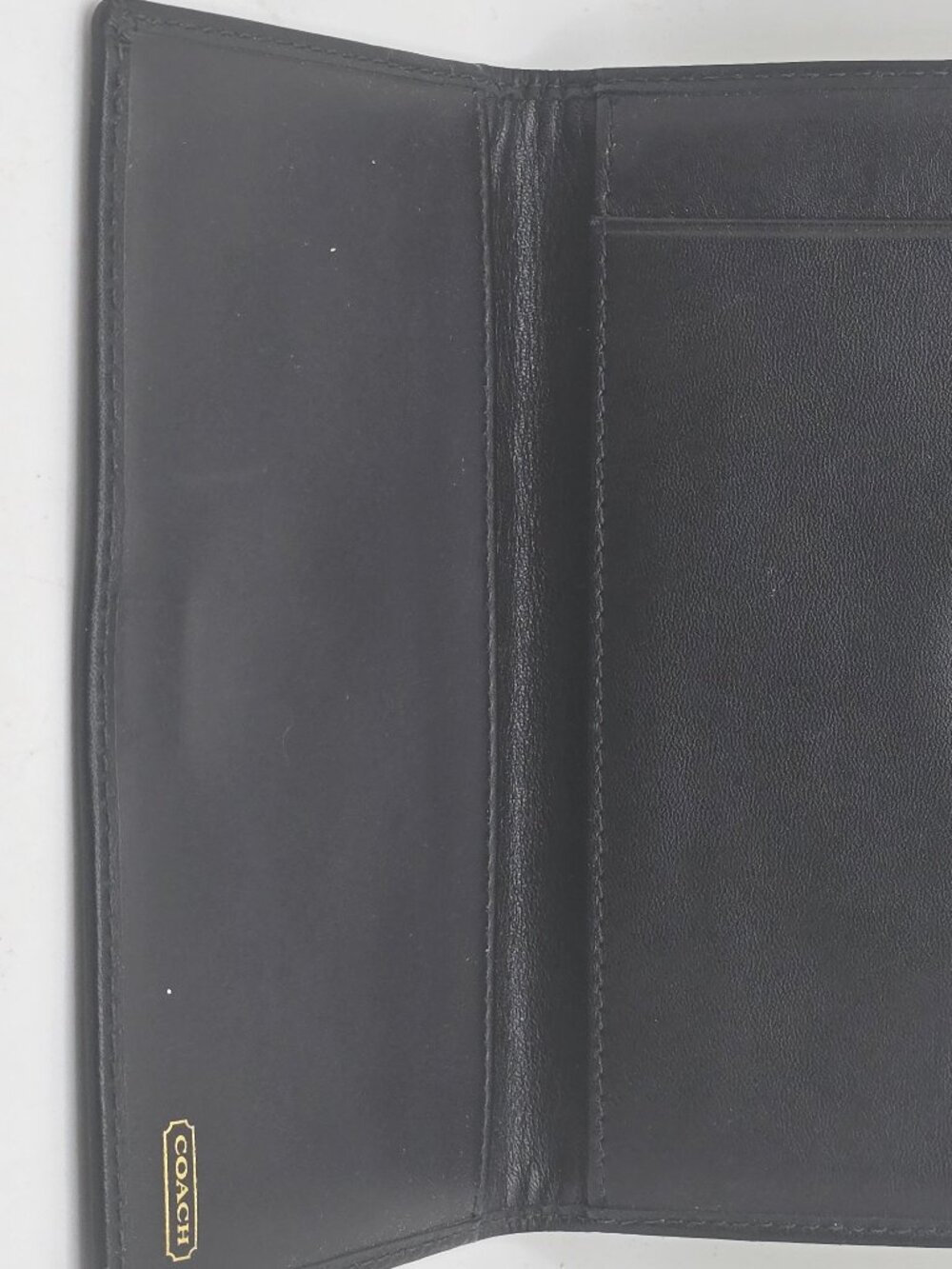 Coach Signature Checkbook Wallet Brown Jacquard & Black Leather Long Bifold